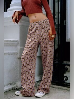 Urban Outfitters Collette Pull On Floral Wide-Leg Pants NWT Sz XXS